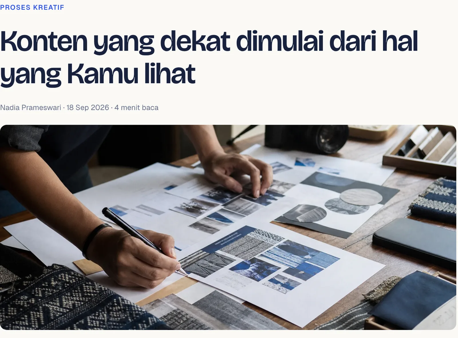 Halaman artikel dengan gambar sampul