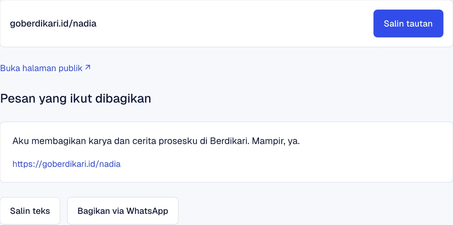 Halaman bagikan tautan